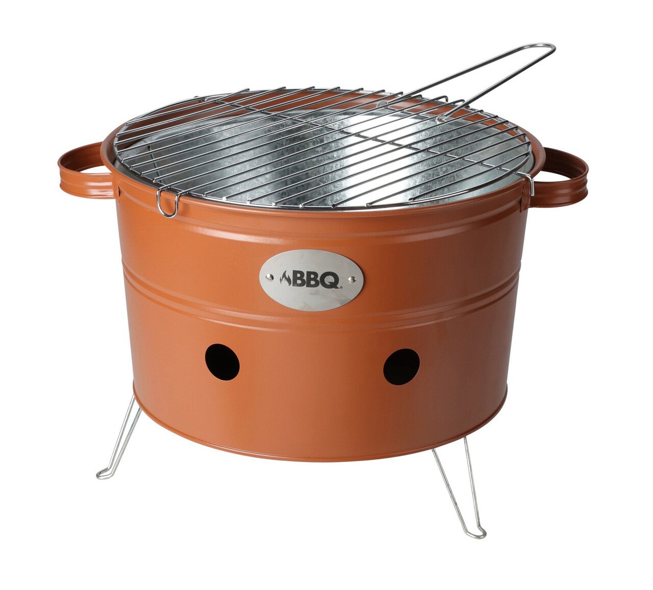 Gratar BBQ Bucket, 34.5x20 cm, metal, portocaliu mat - imagine 4
